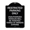 Signmission Restricted Parking Only Unauthorized Vehicles Will Be Ticketed Towed Owners Expense, BW-1824-22977 A-DES-BW-1824-22977 - alternate 1